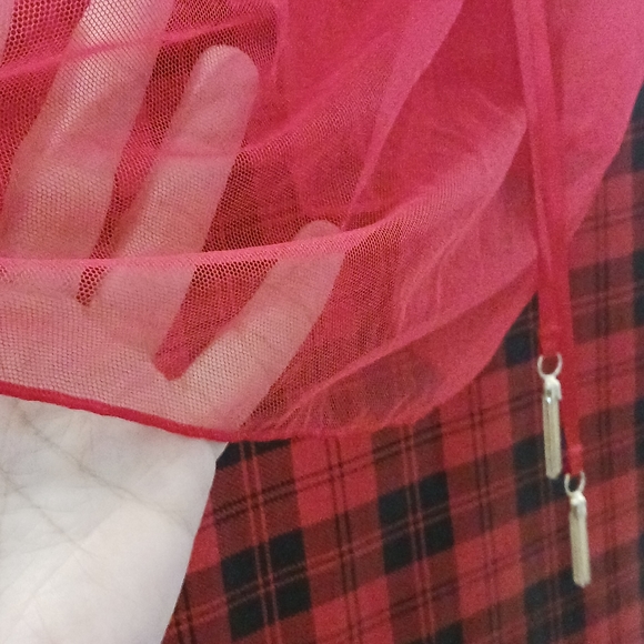 Red Victoria's Secret sheer padded babydoll with accents size 36C - Picture 8 of 13